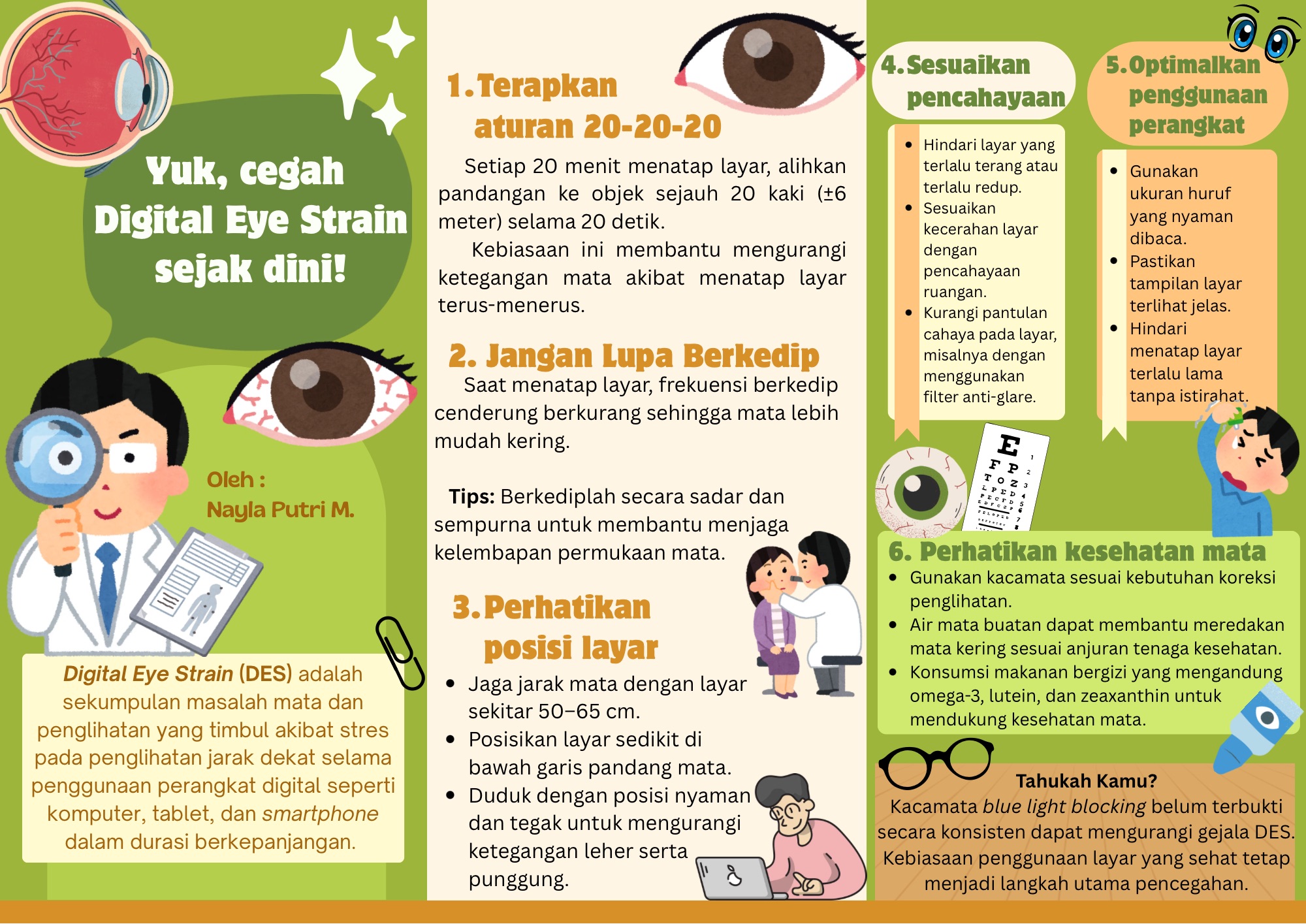Leaflet Pencegahan Digital Eye Strain (DES)